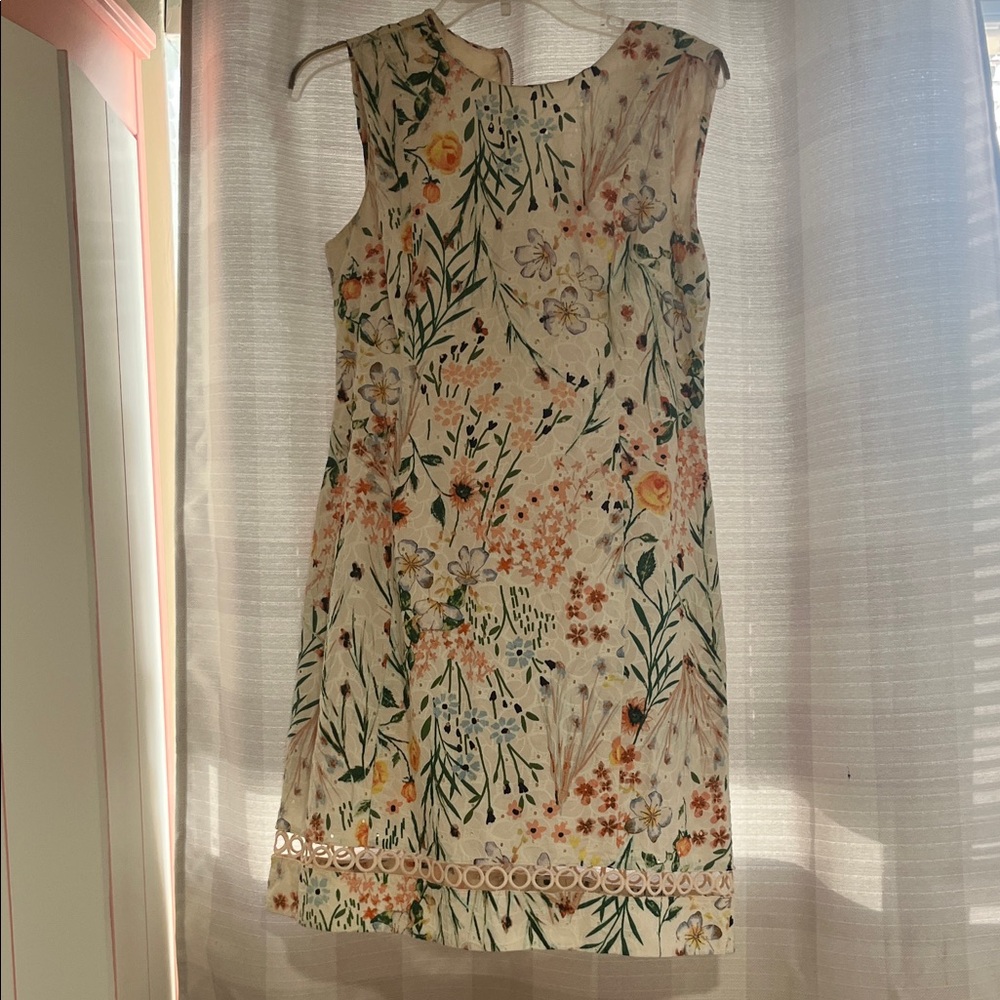 Calvin Klein Floral Mini Dress - Cream and Orange